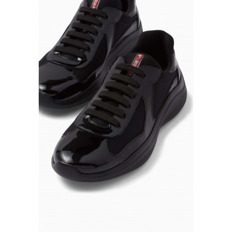 Prada - America's Cup Sneakers in Patent Leather & Technical Fabric