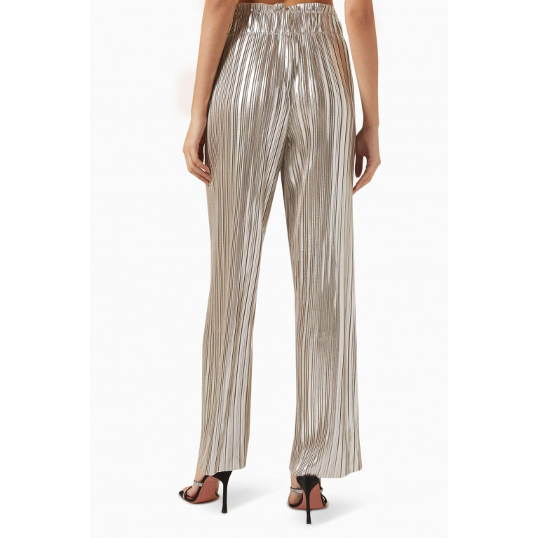 Y.A.S - Yascity Pleated Pants in Metallic-fabric