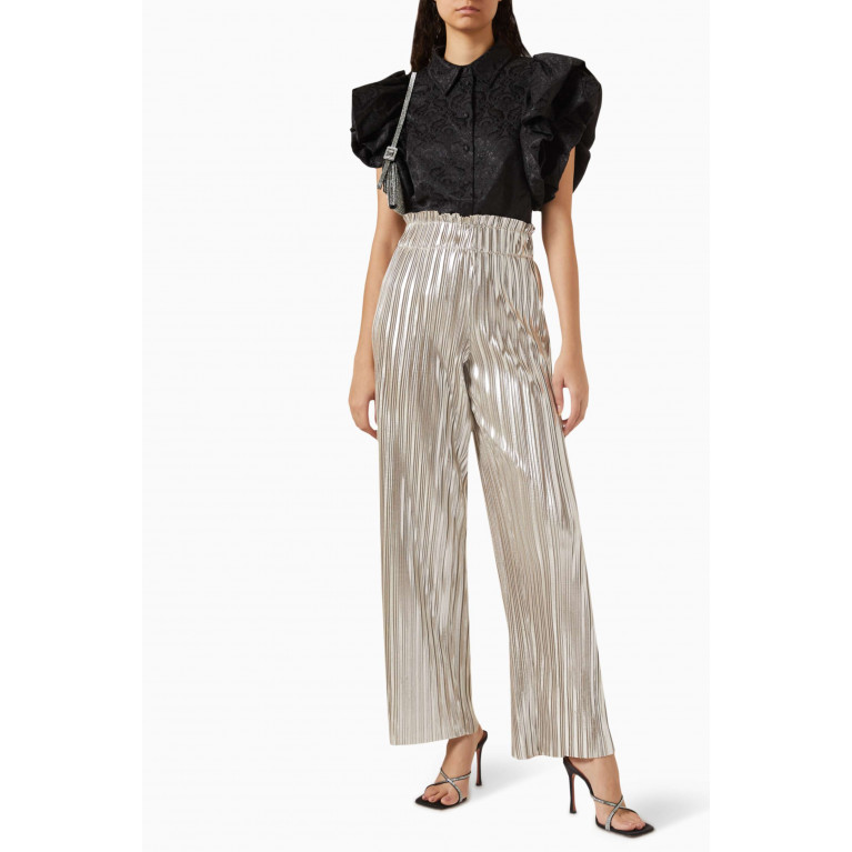 Y.A.S - Yascity Pleated Pants in Metallic-fabric
