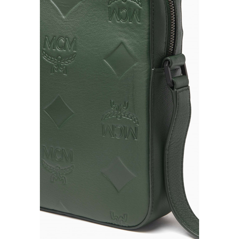 MCM - Mini Klassik Maxi Monogram Crossbody Bag in Leather