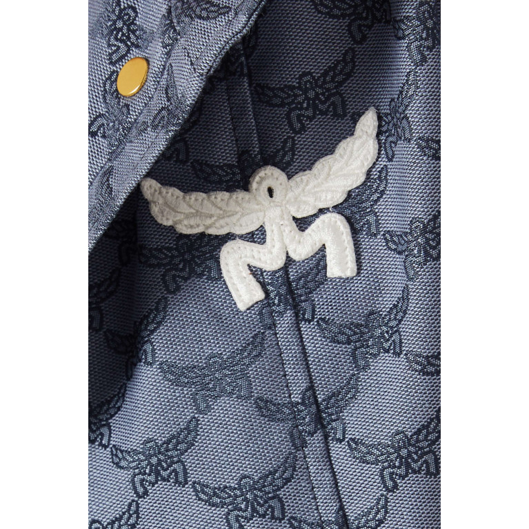 MCM - Windbreaker Hooded Jacket in Denim-jacquard