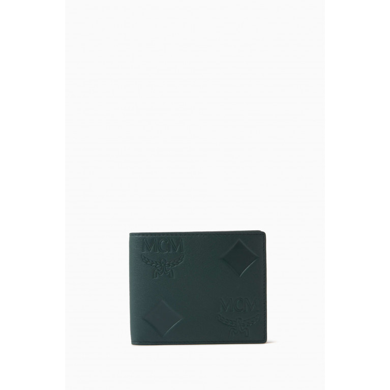 MCM - Small Aren Monogram Bi-fold Wallet in Nappa Leather