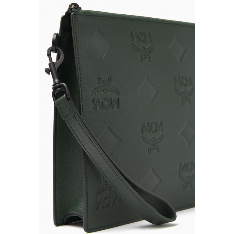 MCM - Aren Maxi Flat Pouch in Monogram Leather