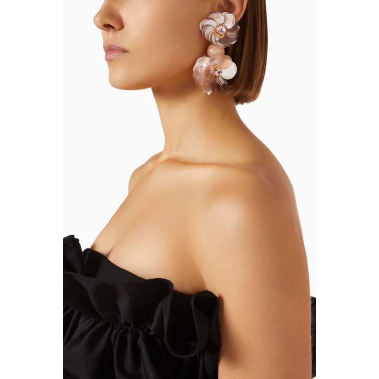 VANINA - Eclats de Paquerette Drop Earrings in Rose-plated Brass Pink