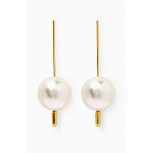 VANINA - Pearl Drop Earrings in Brass