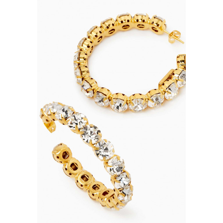 VANINA - Crystal Hoop Earrings in Brass