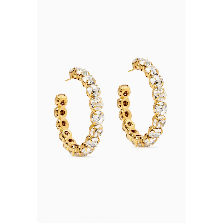 VANINA - Crystal Hoop Earrings in Brass