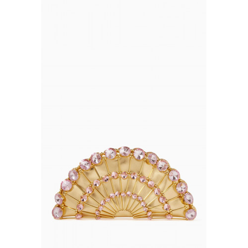 VANINA - Clochette Reverence Clutch in Gold-plated Brass & Crystals