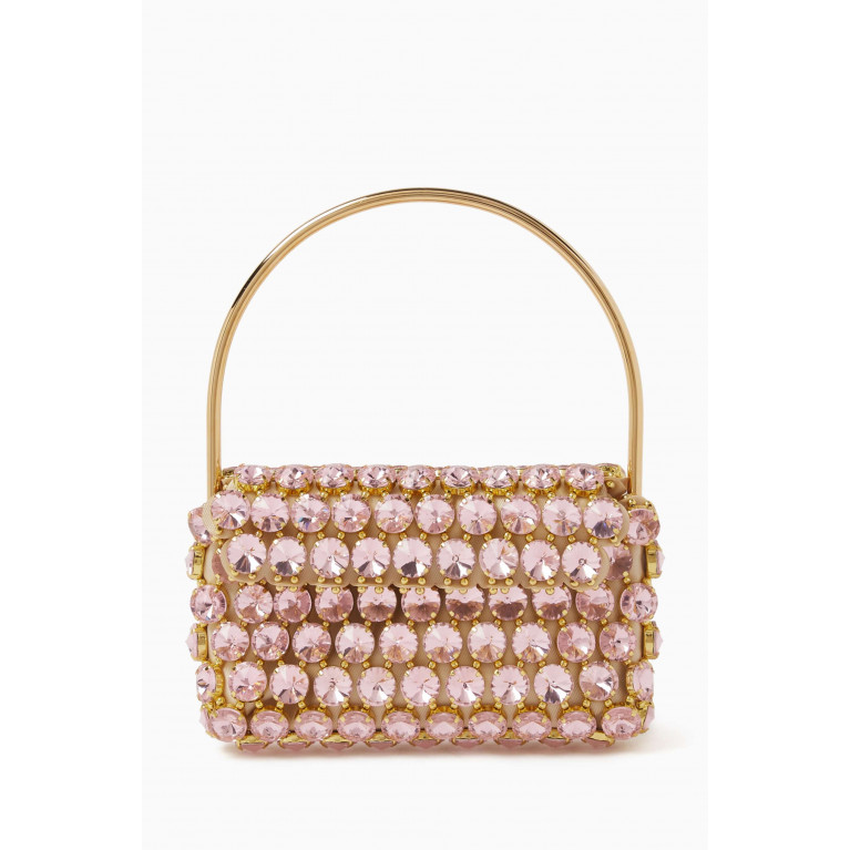 VANINA - Clochette Nuances Baguette Bag in Gold-plated Brass & Crystals