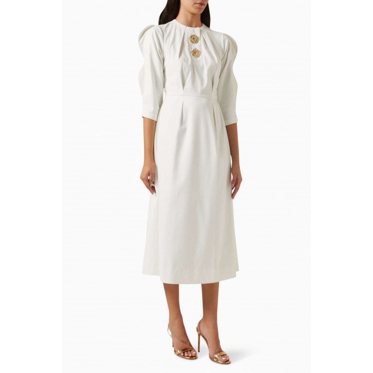 Notebook - Stella Midi Dress in Terry-rayon White