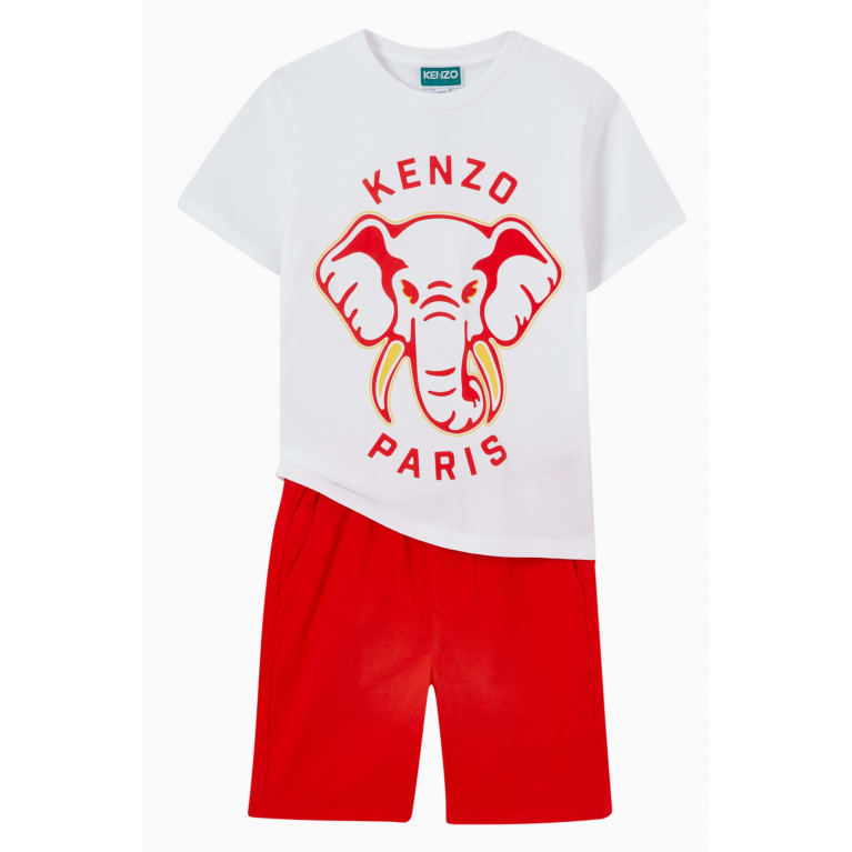 KENZO KIDS - Bermuda Shorts in Stretch Cotton