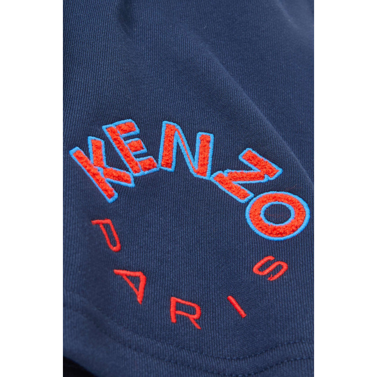 KENZO KIDS - Logo Bermuda Shorts in Cotton-jersey Blue