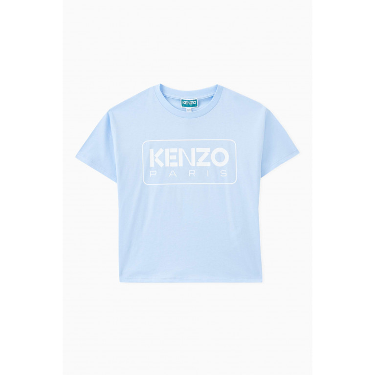 KENZO KIDS - Logo T-shirt in Cotton-jersey Blue