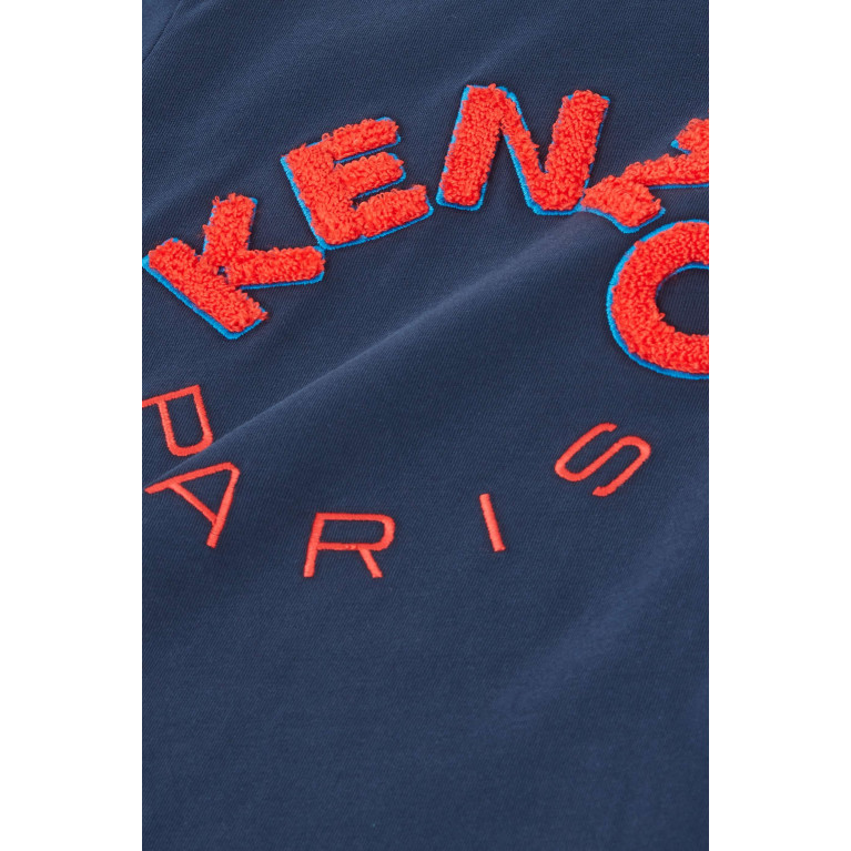 KENZO KIDS - Logo-embroidered T-shirt in Cotton Jersey