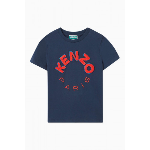 KENZO KIDS - Logo-embroidered T-shirt in Cotton Jersey