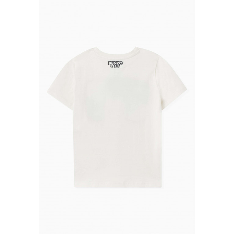 KENZO KIDS - Graphic Logo T-shirt in Organic Cotton Jersey White