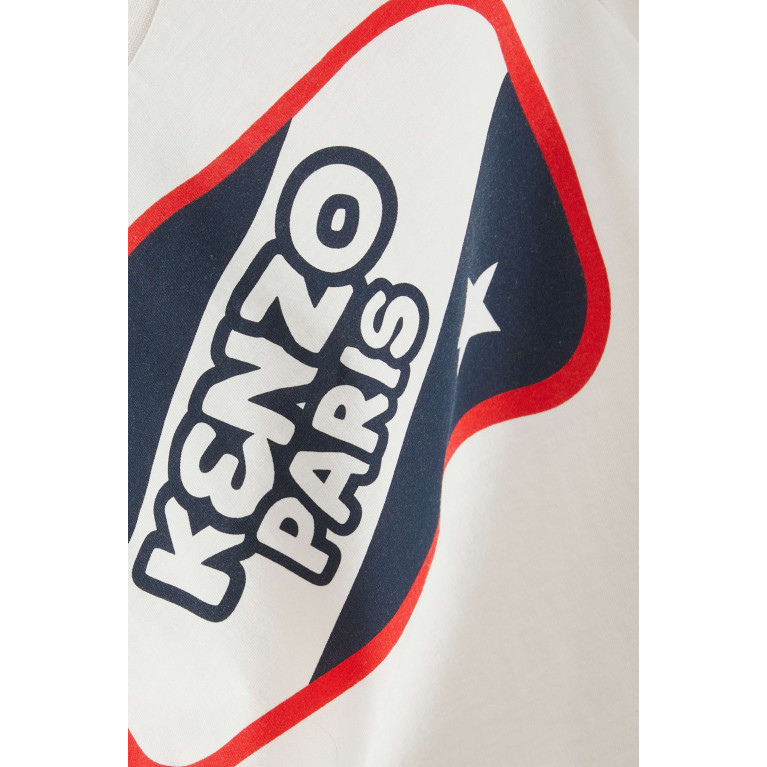 KENZO KIDS - Graphic Logo T-shirt in Organic Cotton Jersey White