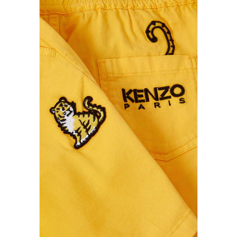 KENZO KIDS - Kotora Tiger Bermuda Shorts in Stretch Cotton