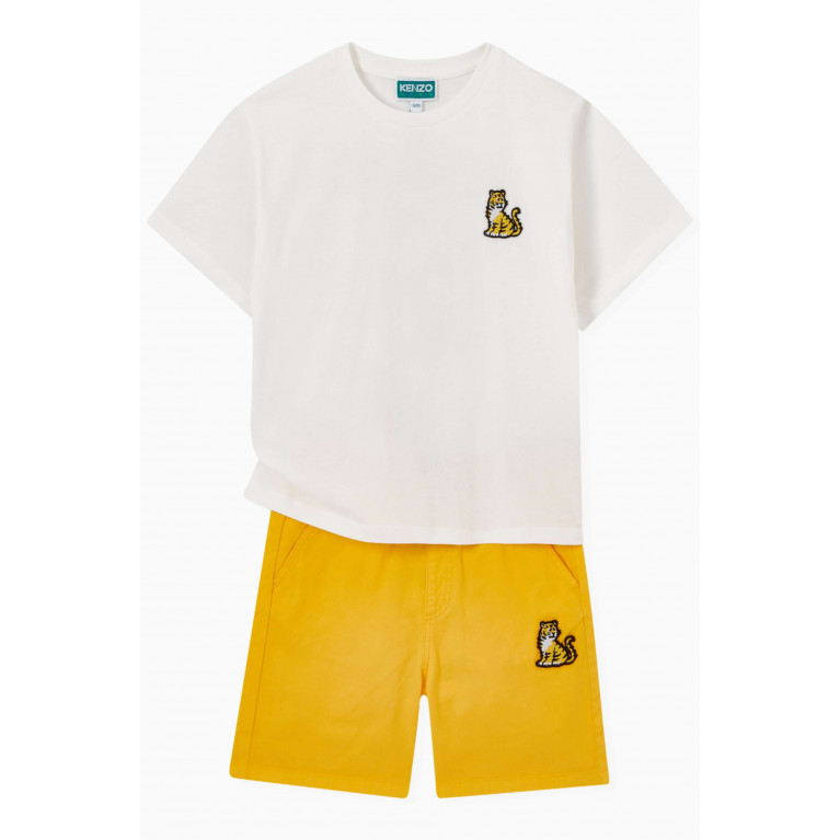 KENZO KIDS - Kotora Tiger Bermuda Shorts in Stretch Cotton