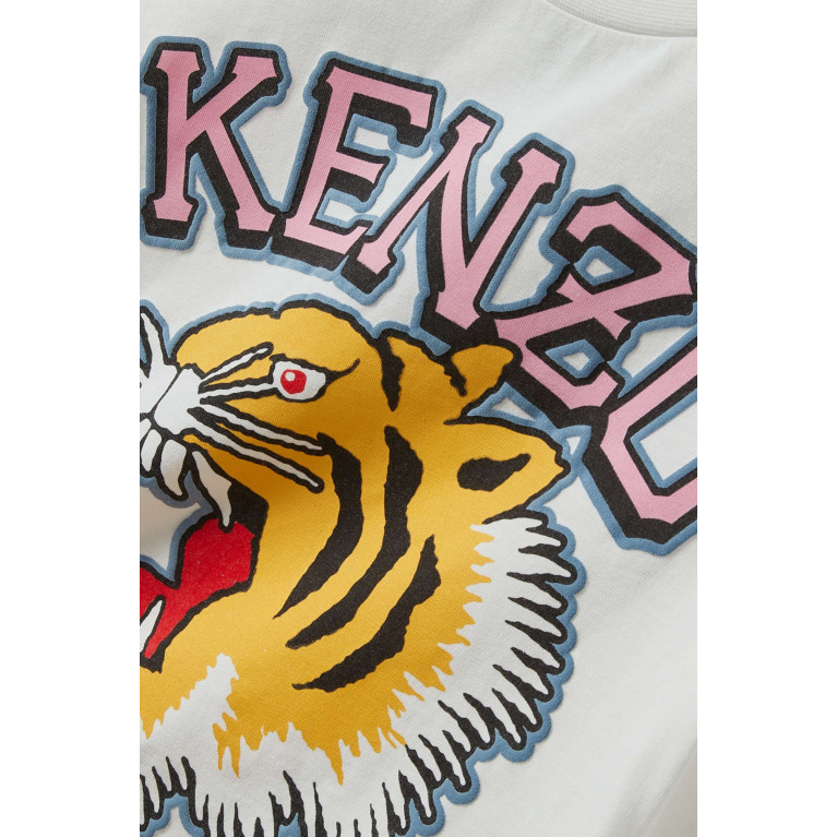 KENZO KIDS - Tiger Logo Print T-shirt in Organic Cotton Jersey
