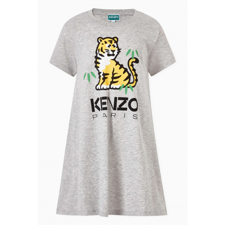 KENZO KIDS - Kotora Tiger Logo Print Dress in Cotton