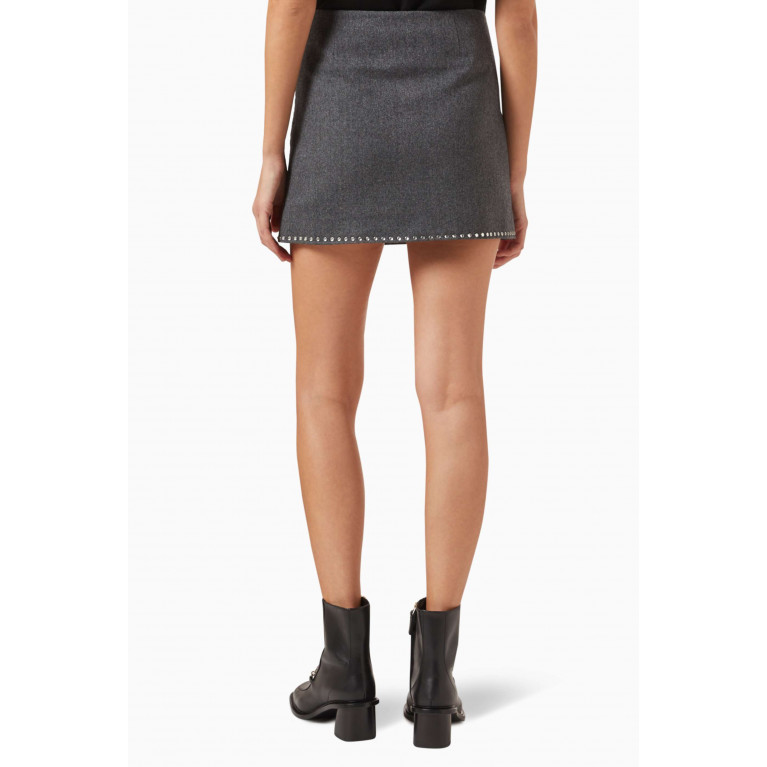 Sandro - Studded Mini Skirt in Wool