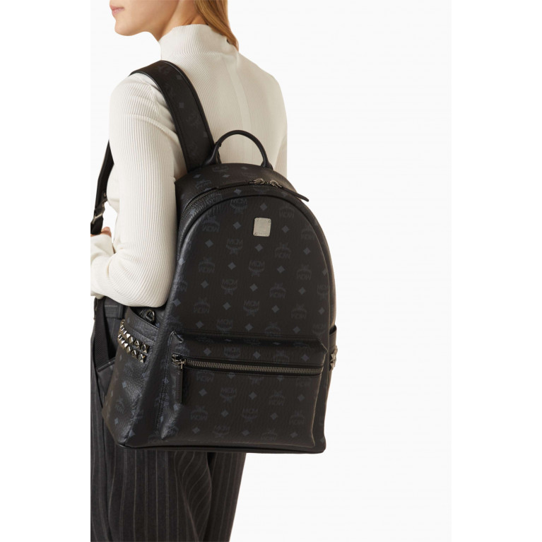 MCM - Stark Side Studs Medium Backpack in Visetos