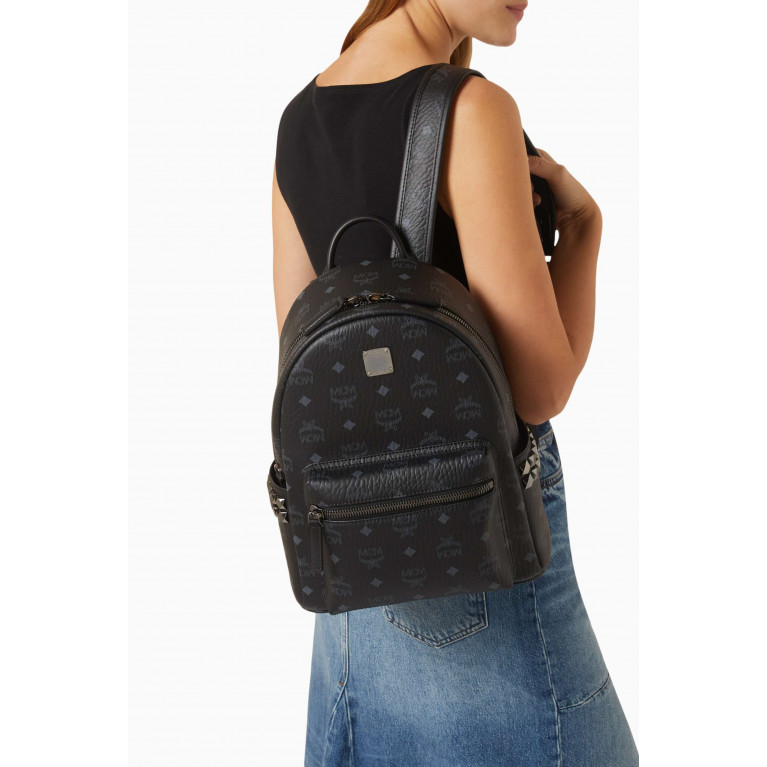 MCM - Stark Side Studs Small Backpack in Visetos