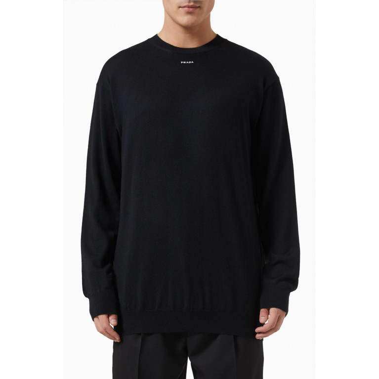 Prada - Jacquard Logo Sweater in Cashmere Knit