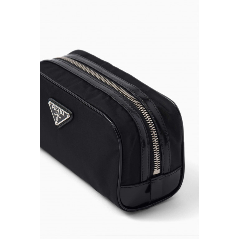 Prada - Logo Pouch in Re-Nylon & Brushed Leather