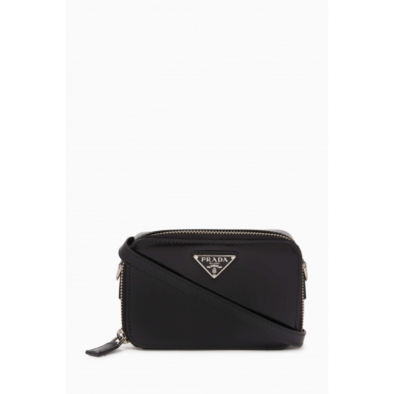 Prada - Triangle Logo Crossbody Pouch Bag in Leather