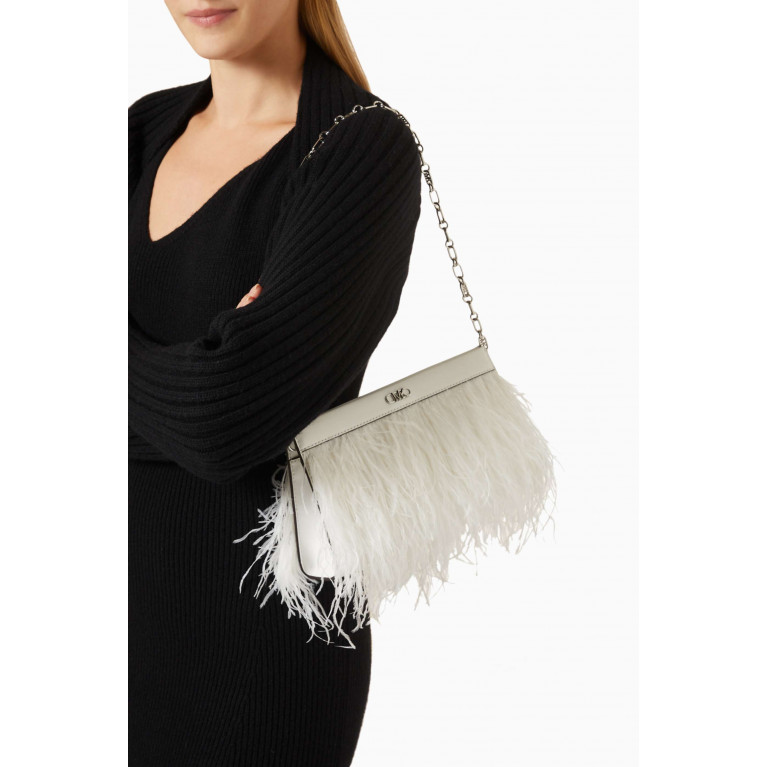 MICHAEL KORS - Large Tabitha Clutch in Feather & Leather