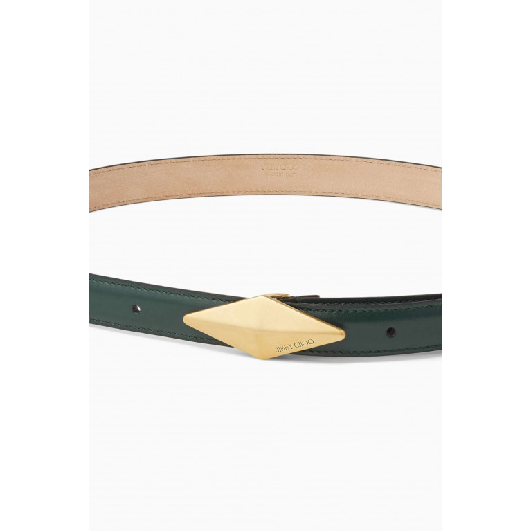 Jimmy Choo - Diamond Clasp Belt in Polished Leather
