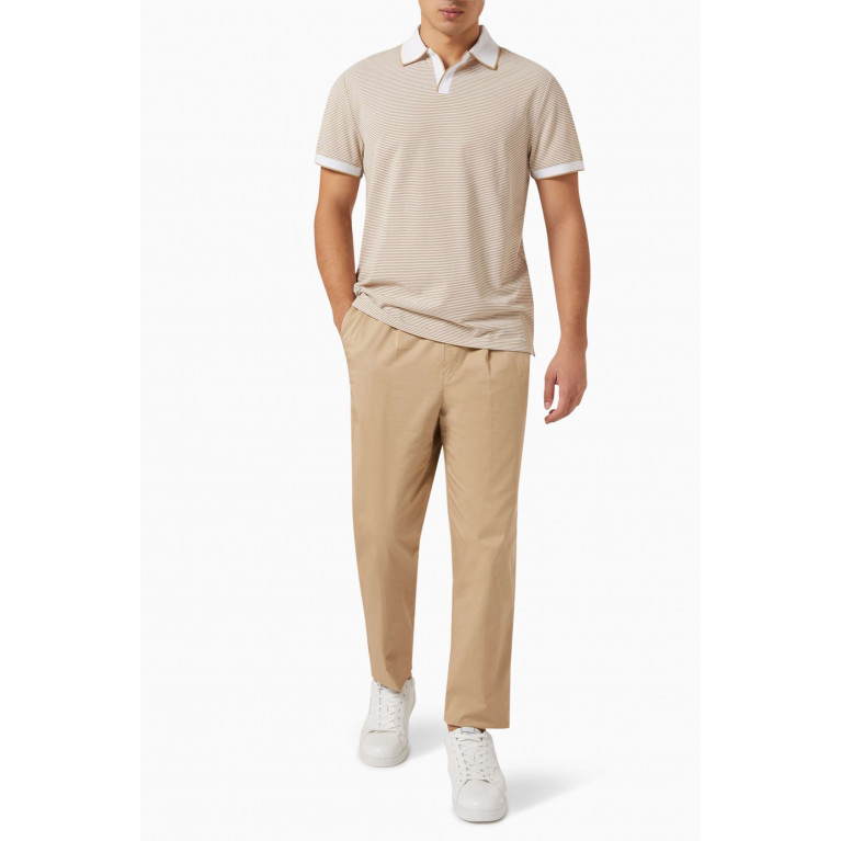 MICHAEL KORS - Striped Johnny Polo Shirt in Cotton