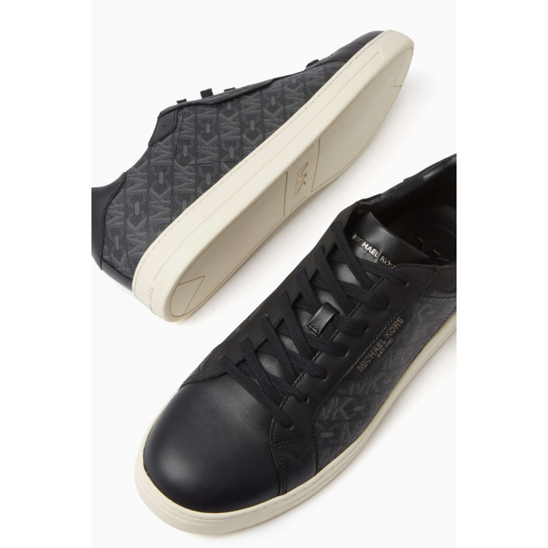 MICHAEL KORS - Keating Logo Sneakers in Coated Canvas & Leather