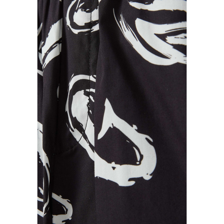 MSGM - Logo Print Bermuda Shorts in Cotton Black