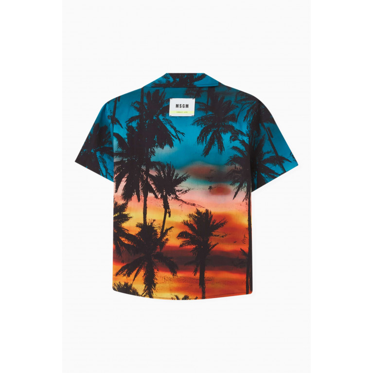 MSGM - Palm Tree Print Shirt in Cotton