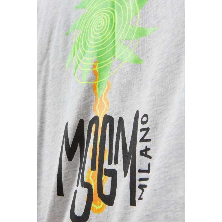 MSGM - Logo T-shirt in Cotton Grey