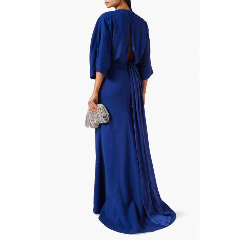 NASS - Sash Maxi Dress in Crepe Blue