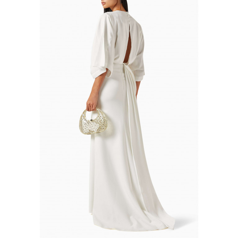 NASS - Sash Maxi Dress in Crepe White
