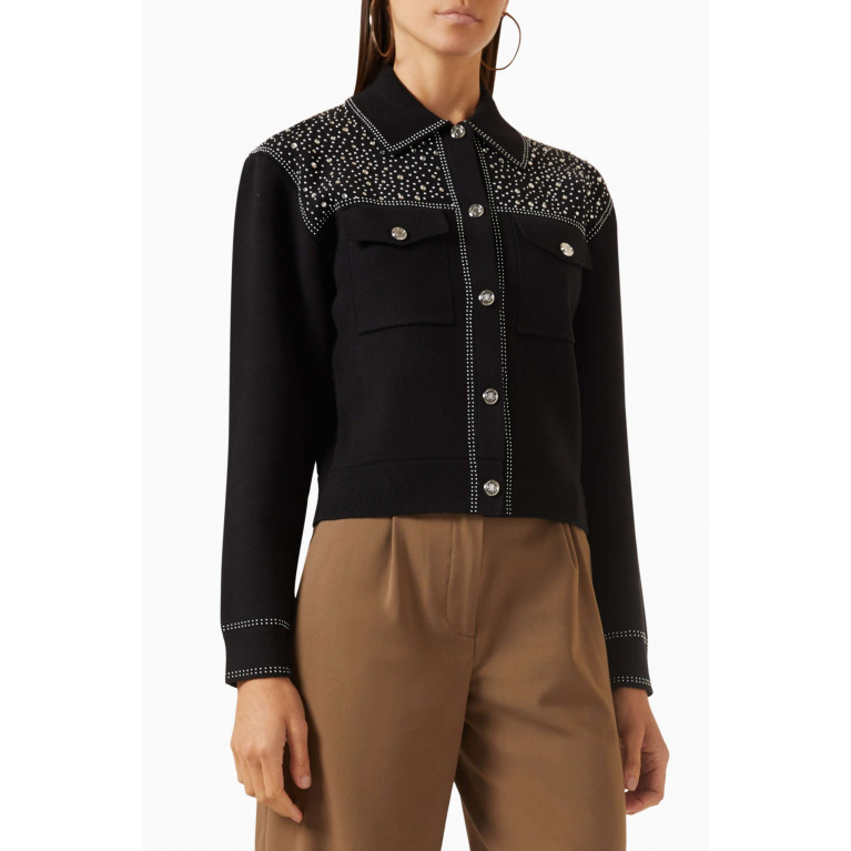 Maje - Myvesty Rhinestone-embellished Jacket in Cotton-blend