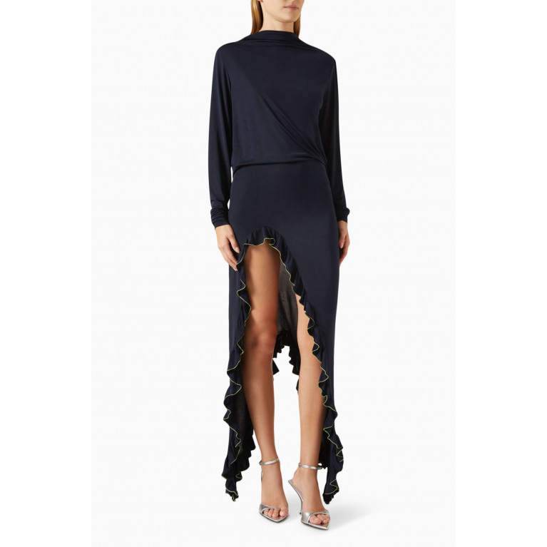 SIEDRES - Alea Cowl-back Asymmetric Dress in Polyester