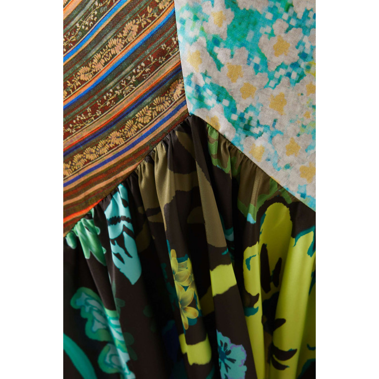 SIEDRES - Izen Patchwork Asymmetric Printed Dress in Polyester