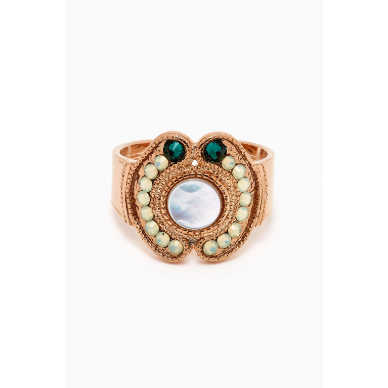 Satellite - Chic Prestige Mother-of-pearl Ring in 14kt Gold-plated Metal