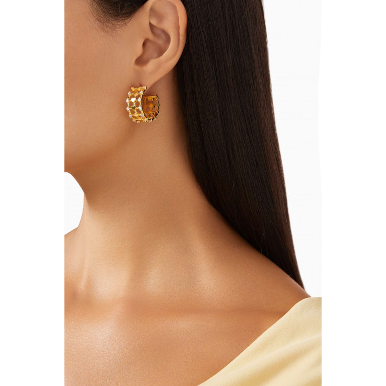 MER"S - Made It Happen Hoop Earring in 24kt Gold-plated Sterling Silver