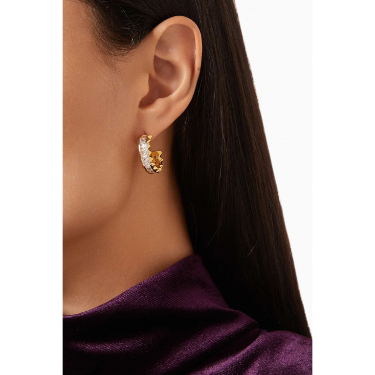MER"S - CZ Hoop Earrings in 24kt Gold-plated Sterling Silver