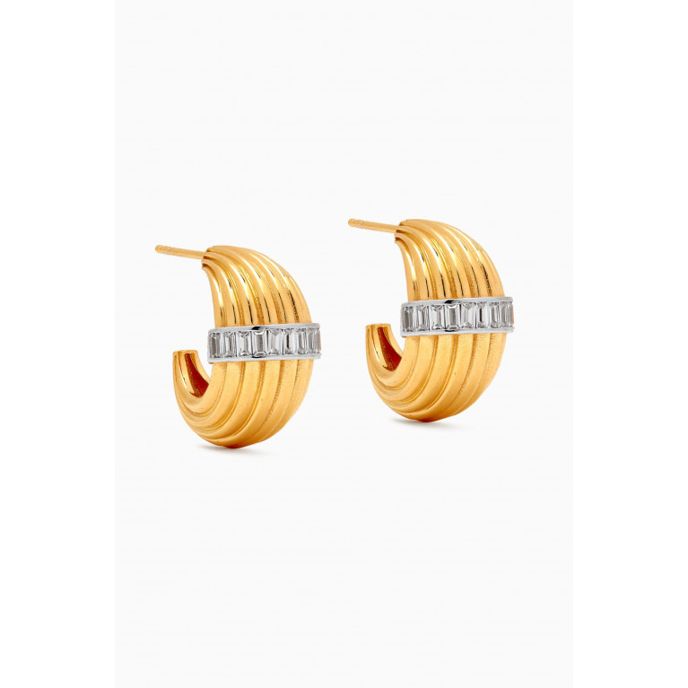 MER"S - CZ Hoop Earrings in 24kt Gold-plated Sterling Silver