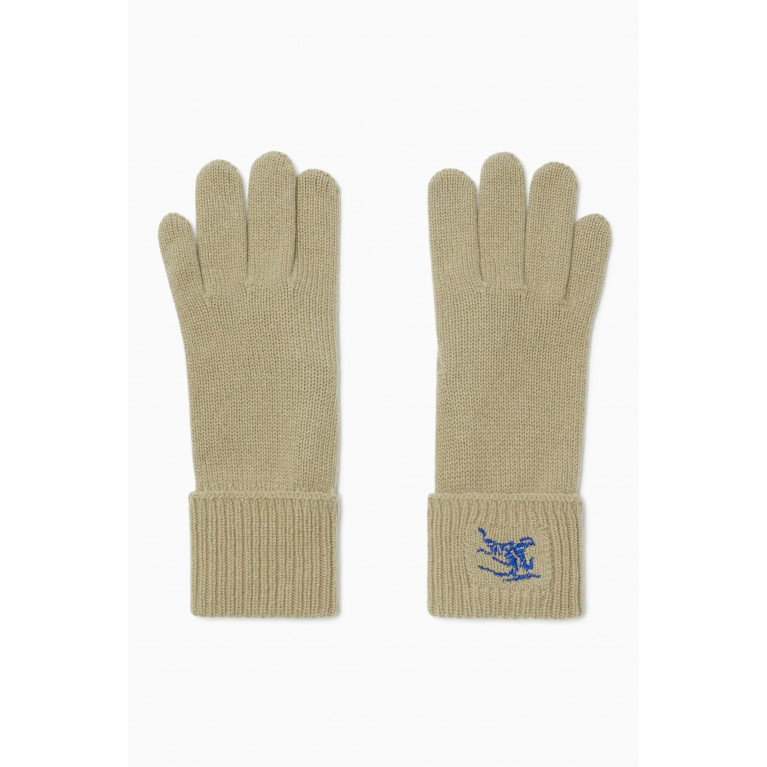 Burberry - Embroidered Logo Hunter Gloves in Cashmere