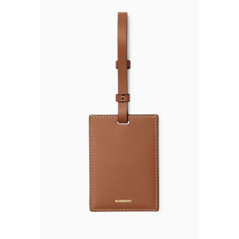 Burberry - Check Luggage Tag in Faux Leather
