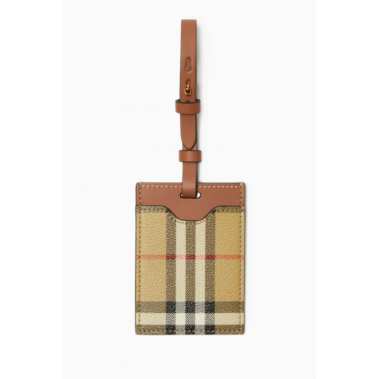 Burberry - Check Luggage Tag in Faux Leather